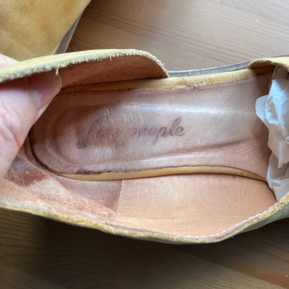 Free People Women's Fawn Colored Leather Royale Flat Cutout Booties 39 Buttery - Picture 6 of 8